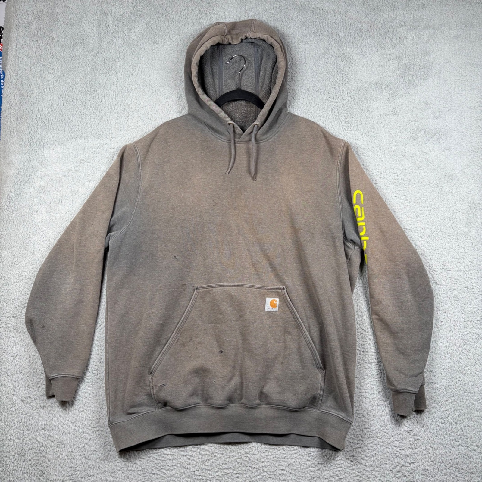 Carhartt Mens Xl Original Fit Faded Distressed Graphic Sleeve Hoodie Thrashed